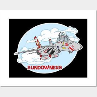 Tomcat Cartoon VF-111 Sundowners Posters and Art